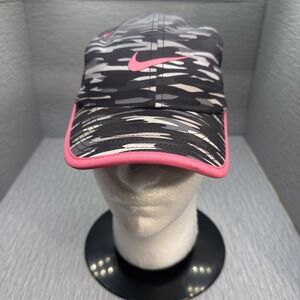 Nike Featherlight Dri-FIT Gray Camo Pink Reflective Running‎ Golf Tennis Hat